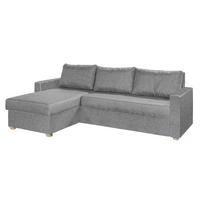 SJEDEĆA GARNITURA drvni materijal, tekstil, drvo  siva   - siva/boje hrasta, Design, drvni materijal/tekstil (230/155cm) - Xora