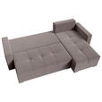ECKSOFA  in Samt Taupe  - Taupe/Chromfarben, KONVENTIONELL, Kunststoff/Textil (233/140cm) - Carryhome
