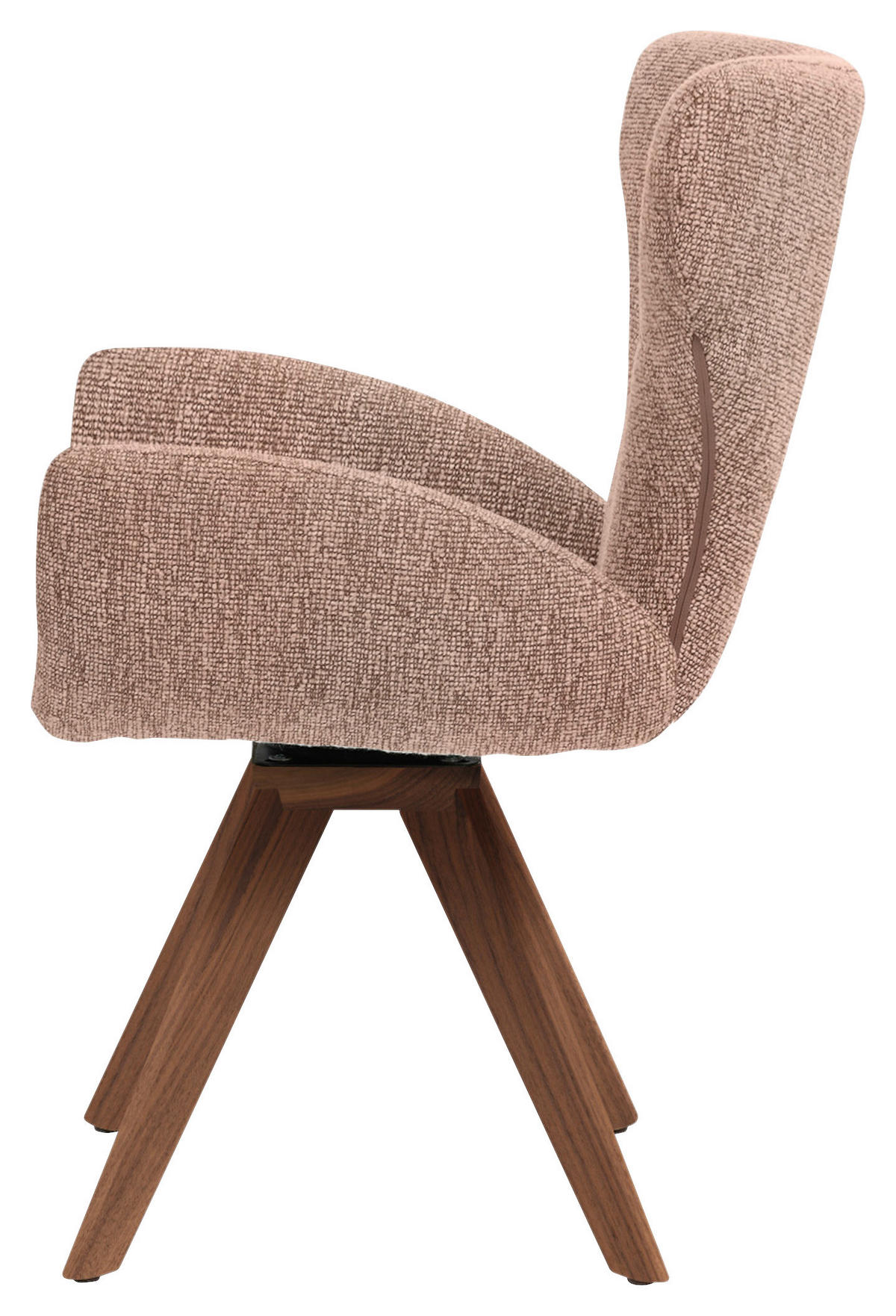 ARMLEHNSTUHL  Stoffauswahl, Typenauswahl, inklusive Armlehnen, Gestellauswahl, gepolsterte Armlehnen Jacquard, Flachgewebe  - Nussbaumfarben/Altrosa, Design, Holz/Textil (65/93/68cm) - Musterring