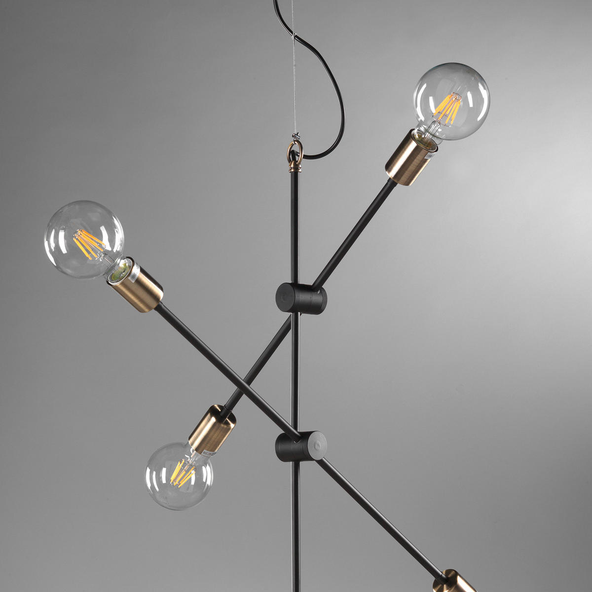 HÄNGELEUCHTE 96/80/125 cm   - Goldfarben/Schwarz, Design, Metall (96/80/125cm)