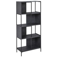 ETAJERĂ  70/158/35 cm gri, negru  - negru/gri, Modern, metal/material pe bază de lemn (70/158/35cm) - PBJ