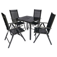 GARTENGARNITUR 5-teilig Aluminium  - Schwarz, Basics, Metall (80/73/80cm) - MID.YOU