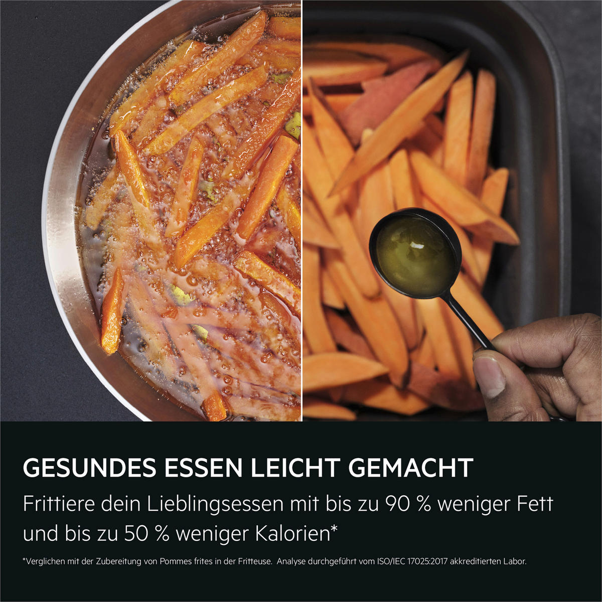 HEISSLUFTFRITTEUSE 7,0 + 4,0 L  - Schwarz, Basics, Kunststoff (30/41/32cm) - AEG