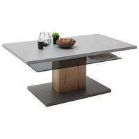 COUCHTISCH Glas, Holzwerkstoff 115/65/46 cm  - Eichefarben/Grau, Design, Glas/Holzwerkstoff (115/65/46cm) - MID.YOU