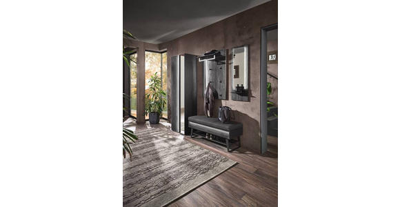 GARDEROBE 4-teilig  in 201/196/41 cm  - Anthrazit, Design, Glas/Holz (201/196/41cm) - Johann Jakob
