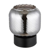 TISCHLEUCHTE XIA 14/17 cm   - Opal/Schwarz, Design, Glas/Kunststoff (14/17cm) - Globo