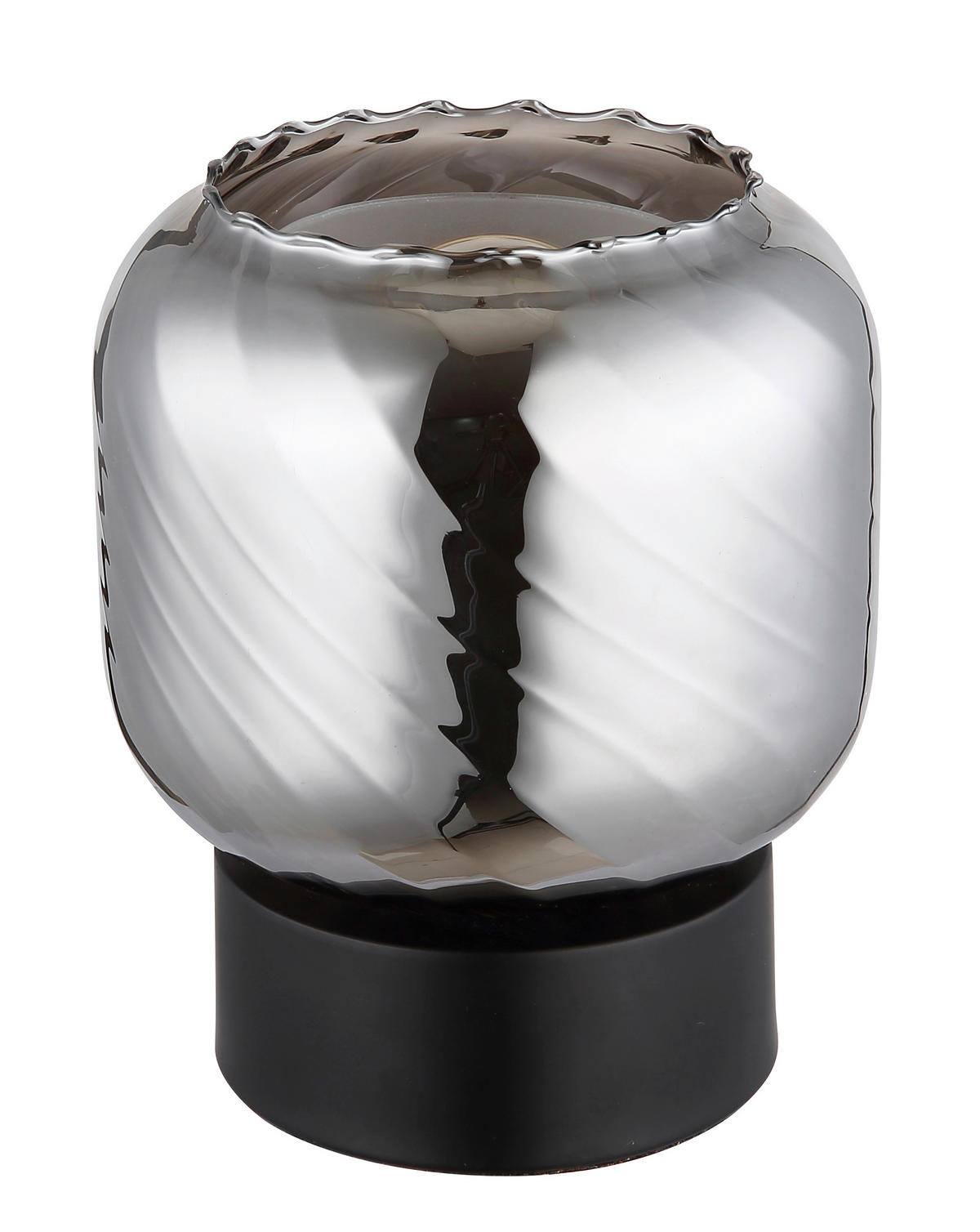 TISCHLEUCHTE XIA 14/17 cm   - Opal/Schwarz, Design, Glas/Kunststoff (14/17cm) - Globo