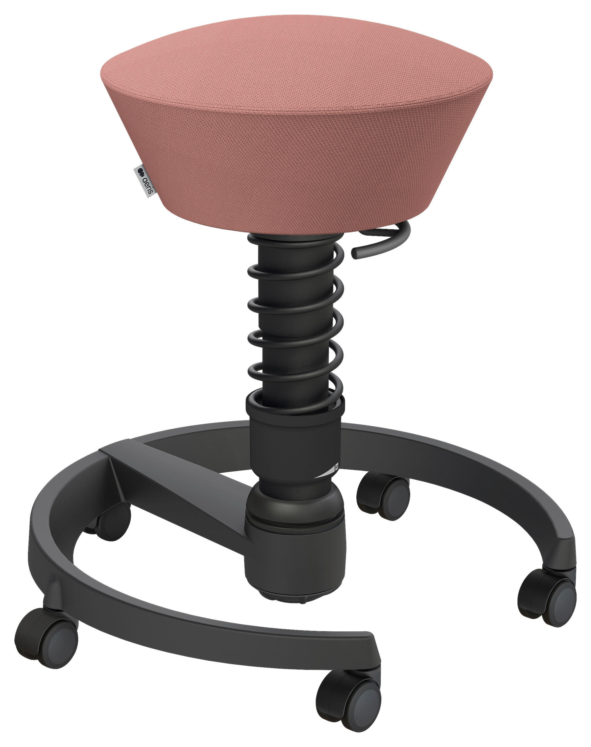 BÜROHOCKER Wollmischung Rosa, Schwarz  - Schwarz/Rosa, Basics, Kunststoff/Textil (55/45,66/55cm) - Aeris