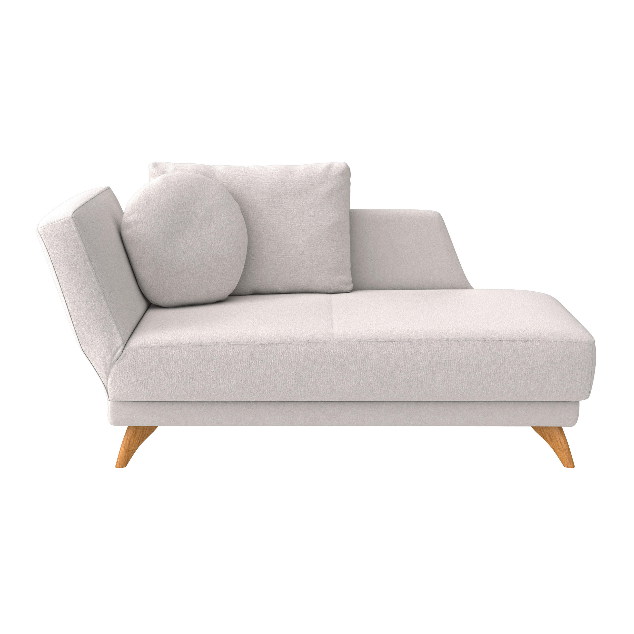 RÉCAMIERE in Flachgewebe Hellgrau  - Eichefarben/Hellgrau, MODERN, Holz/Textil (205/74/94cm) - Bali