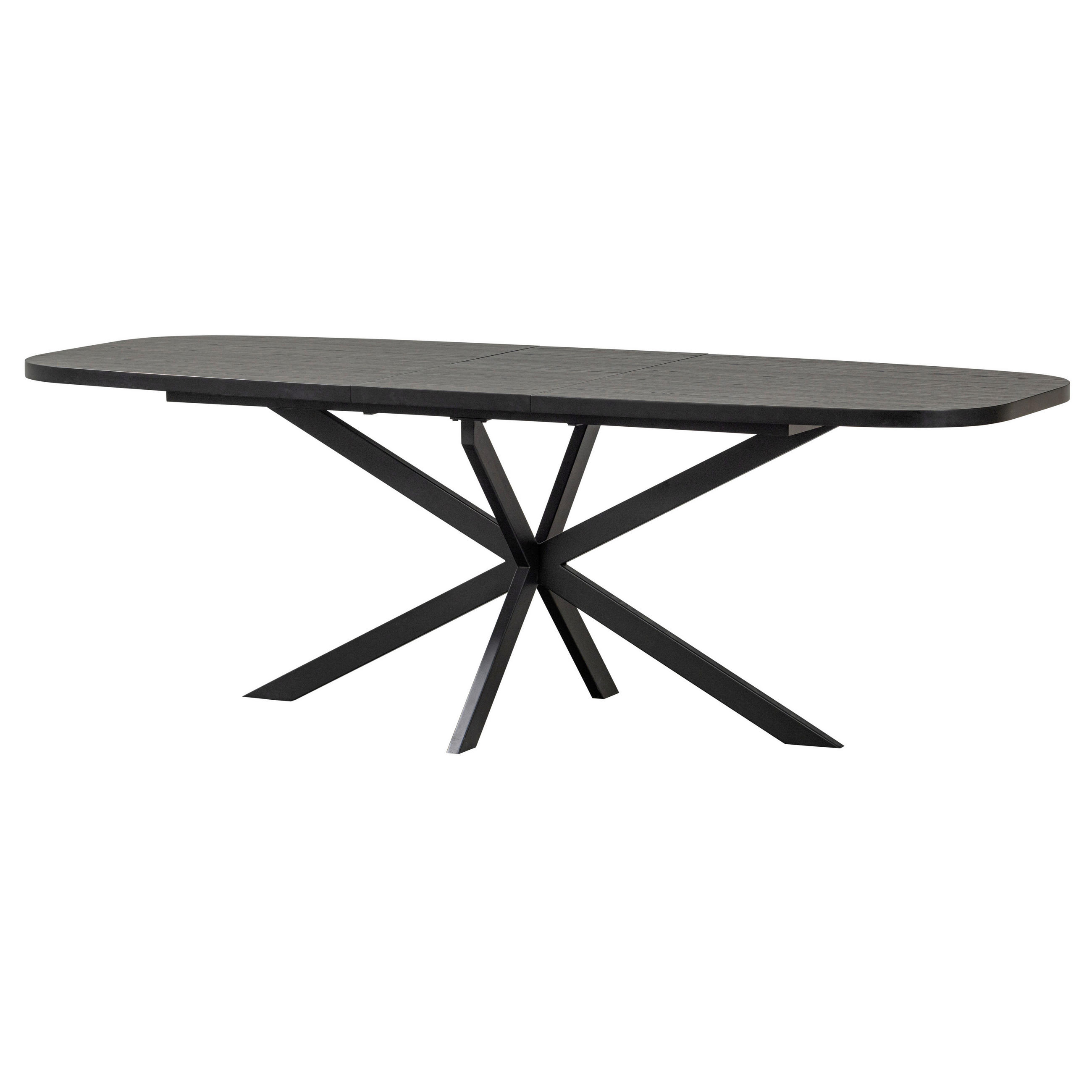 ESSTISCH Schwarz oval  ausziehbar  - Schwarz, MODERN, Holzwerkstoff (180-220/90/75cm) - Livetastic