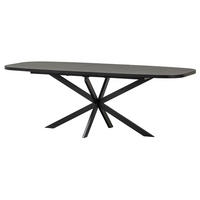 ESSTISCH Schwarz oval  ausziehbar  - Schwarz, MODERN, Holzwerkstoff (180-220/90/75cm) - Livetastic