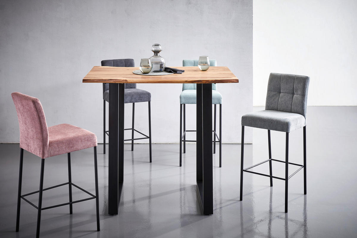 BARTISCH Akazie Hartholz rechteckig Schwarz, Akaziefarben  - Schwarz/Akaziefarben, Design, Holz/Metall (120/80/105cm) - Linea Natura