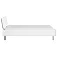 BETT 90/200 cm  in Weiß  - Alufarben/Weiß, Design, Holzwerkstoff/Metall (90/200cm) - Carryhome