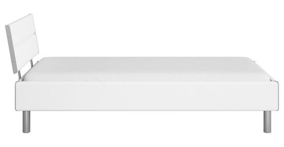 BETT 90/200 cm  in Weiß  - Alufarben/Weiß, Design, Holzwerkstoff/Metall (90/200cm) - Carryhome
