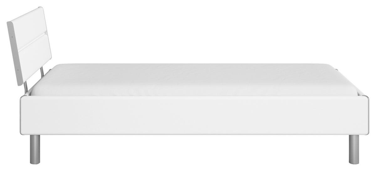 BETT 90/200 cm  in Weiß  - Alufarben/Weiß, Design, Metall (90/200cm) - Carryhome