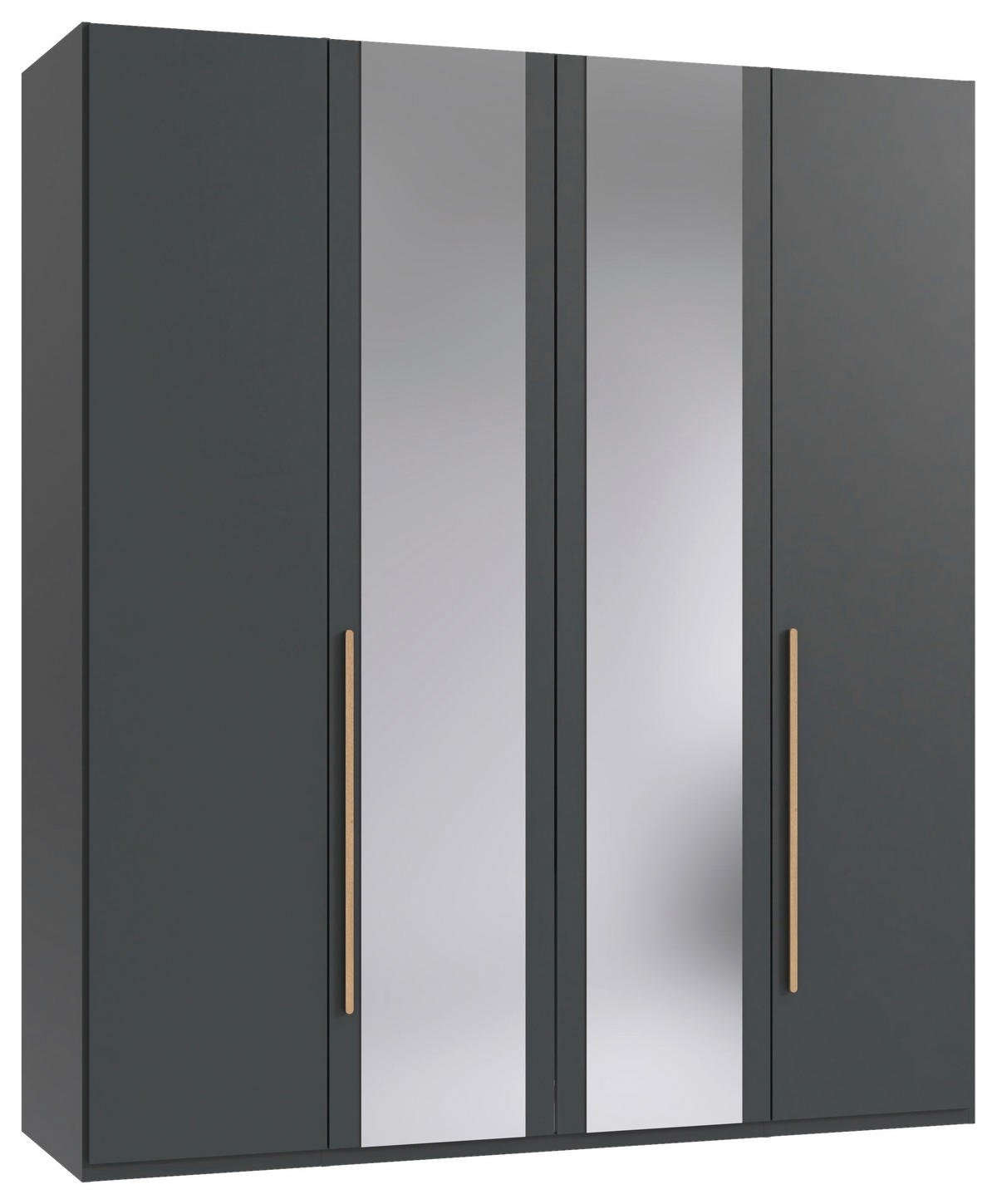 DREHTÜRENSCHRANK  in Graphitfarben, Eiche Artisan  - Graphitfarben/Eiche Artisan, MODERN, Glas/Holzwerkstoff (180/208/58cm) - Chameo