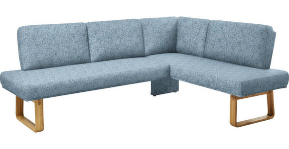 ECKBANK 280/174 cm  in Eichefarben, Hellblau  - Eichefarben/Hellblau, Design, Holz/Textil (280/174cm) - Dieter Knoll