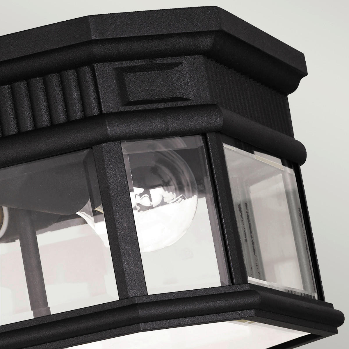 AUSSENDECKENLEUCHTE - Schwarz, Konventionell, Glas/Metall (29.2/16.8cm) - Elstead Lighting