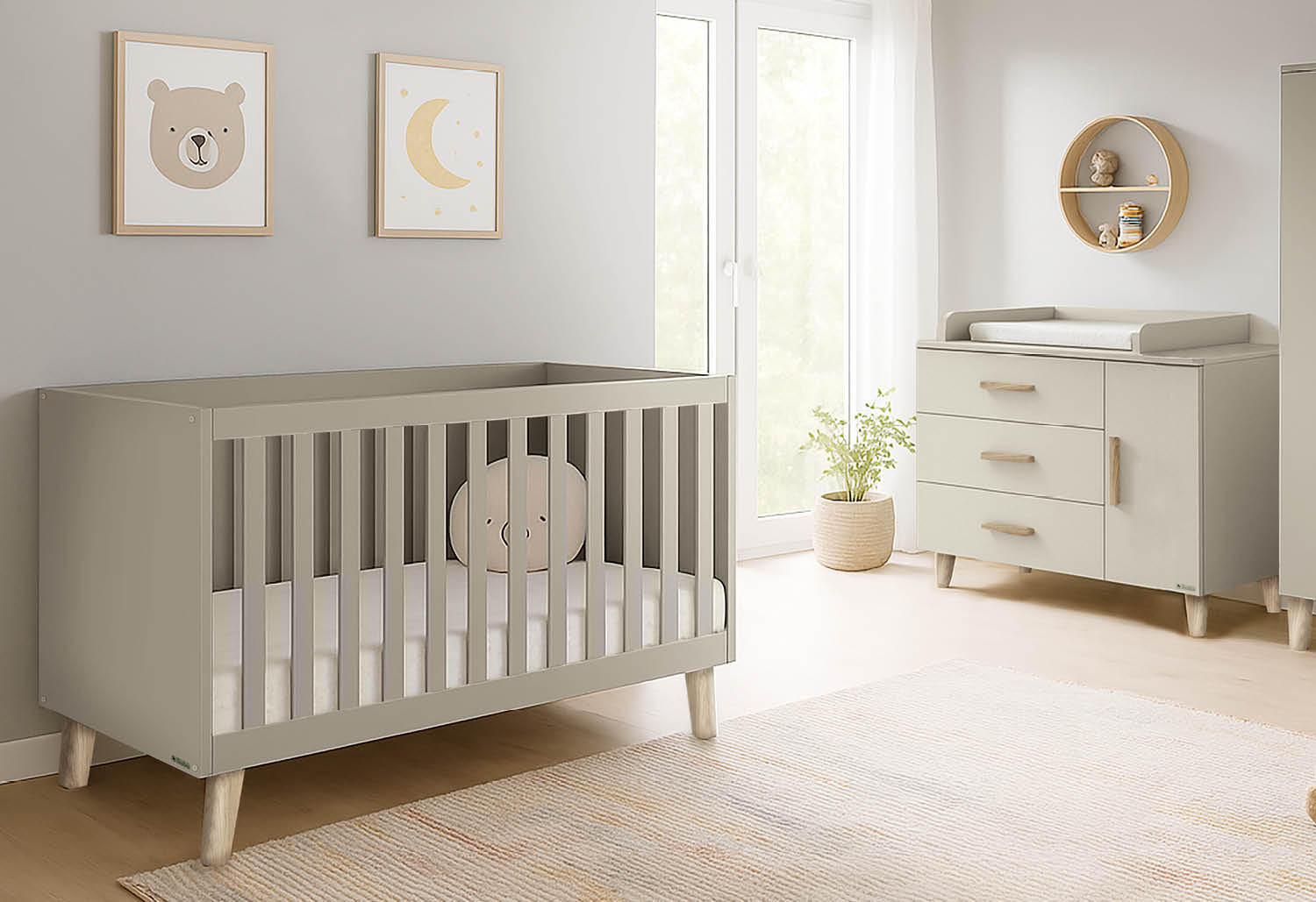 BABYZIMMER TAMI  - Eichefarben/Beige, Basics, Holzwerkstoff - Pinolino