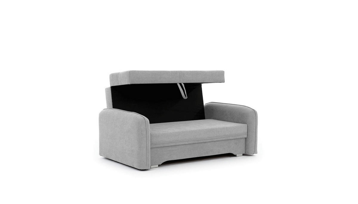 SCHLAFSOFA in Chenille Hellgrau  - Silberfarben/Hellgrau, Design, Kunststoff/Textil (155/105/75cm) - MID.YOU