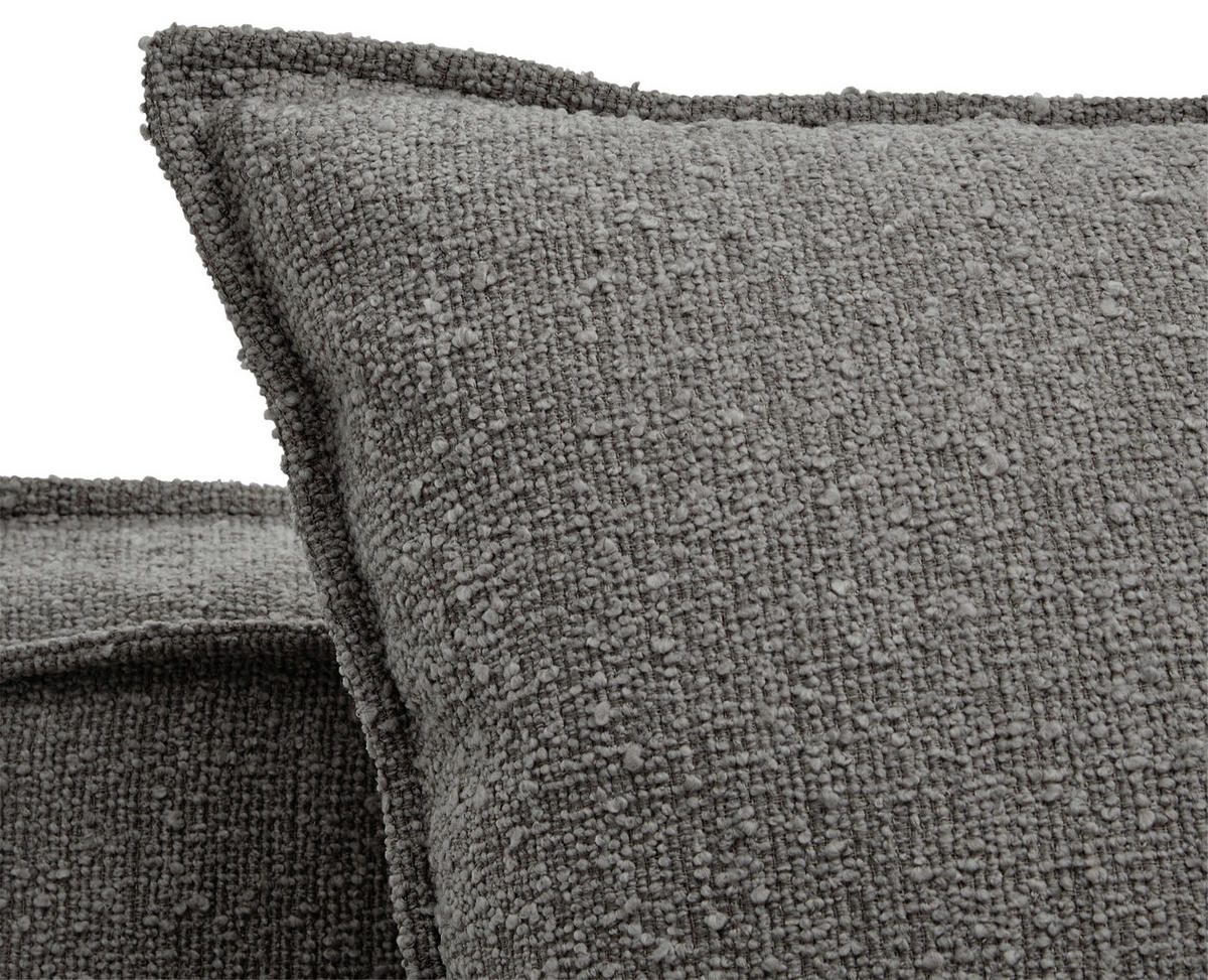 SESSEL in Bouclé Grau  - Schwarz/Grau, Trend, Kunststoff/Textil (129/92/105cm) - Livetastic
