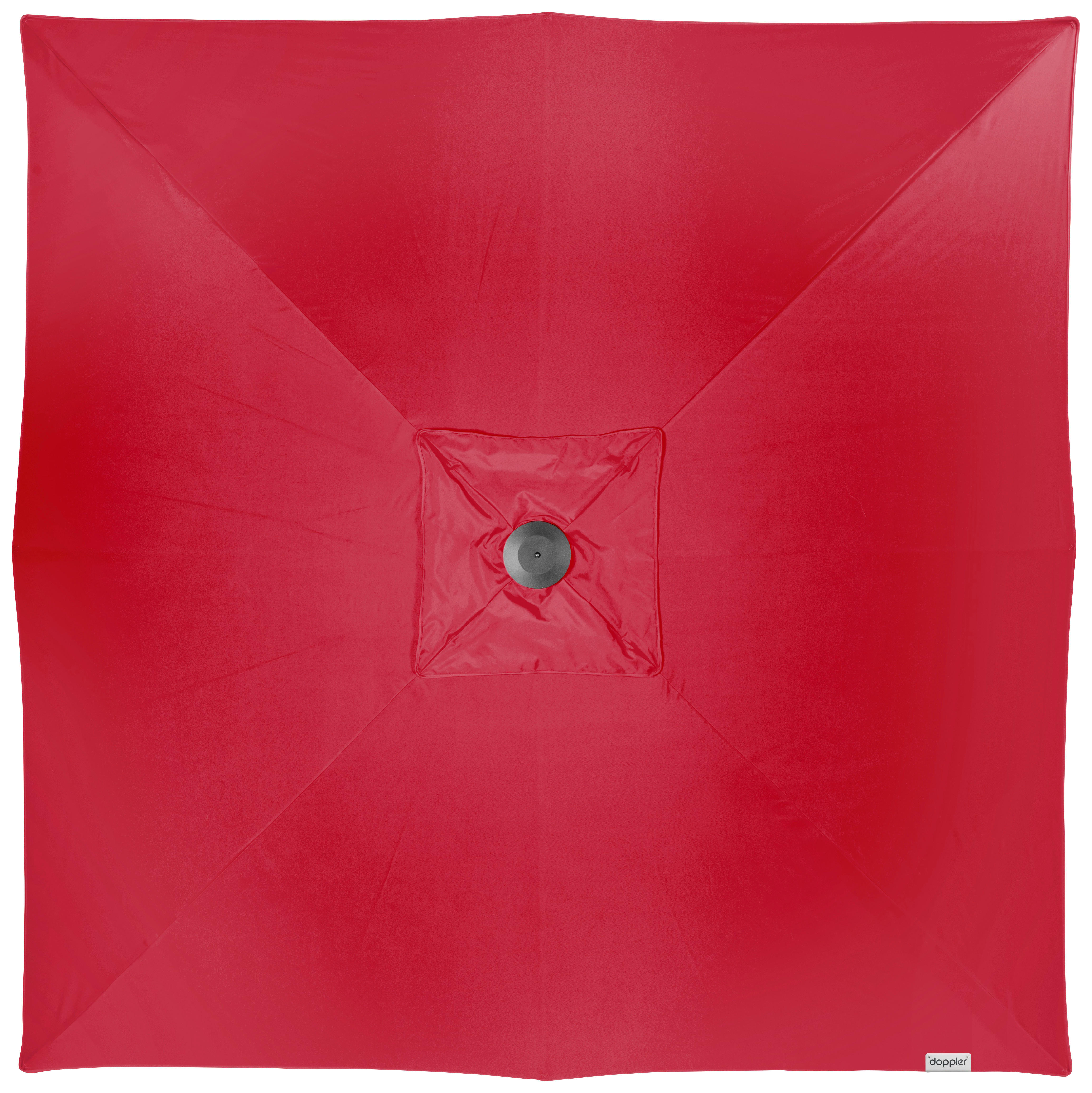 SONNENSCHIRM 300X300 cm Rot  - Silberfarben/Rot, Basics, Textil/Metall (300/300cm) - Doppler