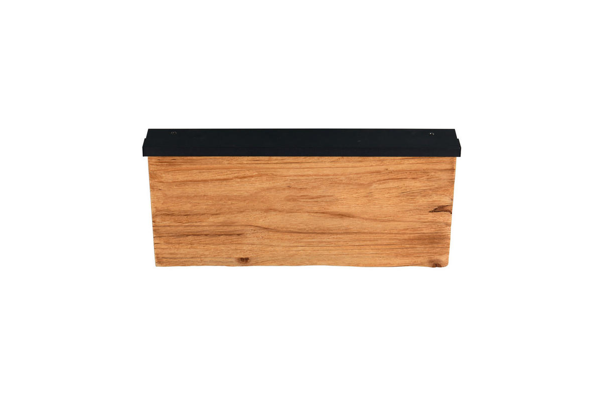 LED-WANDLEUCHTE 30/7,5/15 cm   - Schwarz/Braun, Natur, Holz/Metall (30/7,5/15cm)