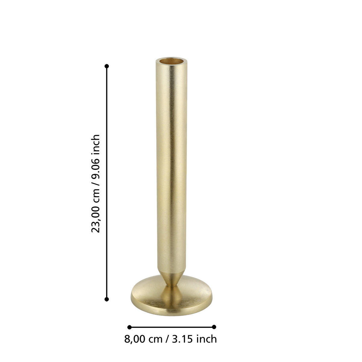 STABKERZENHALTER - Messingfarben, LIFESTYLE, Metall (8/23cm)
