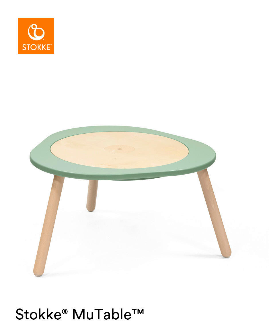KINDERSPIELTISCH - Weiß/Grün, Basics, Holz (70/73/60cm) - Stokke