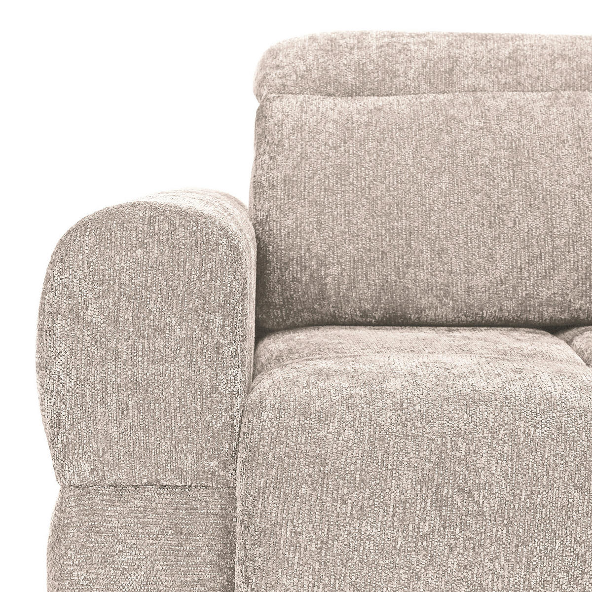 ECKSOFA Beige Chenille Bettkasten, Rücken echt, Kopfteilverstellung, Sitztiefenverstellung  - Beige/Schwarz, MODERN, Kunststoff/Textil (268/165cm) - Carryhome