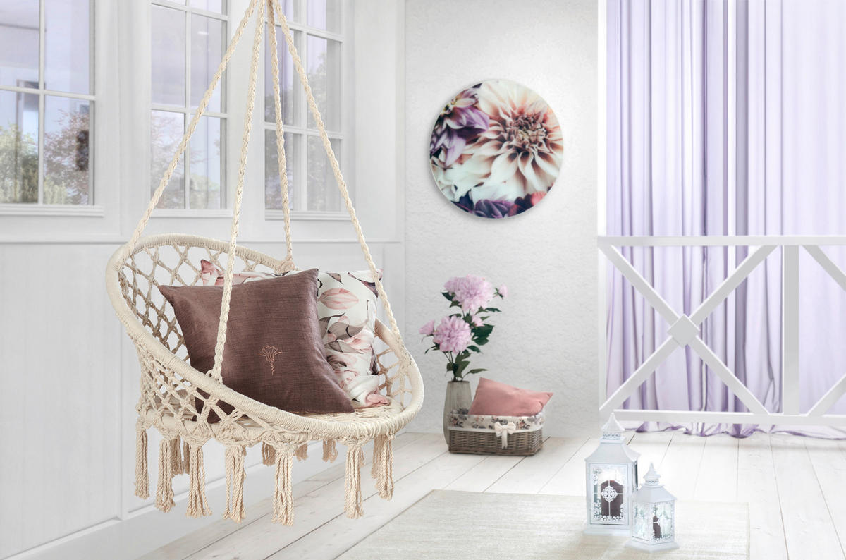 HÄNGESESSEL  - Creme, LIFESTYLE, Textil/Metall (120/80/80cm) - Ambia Home