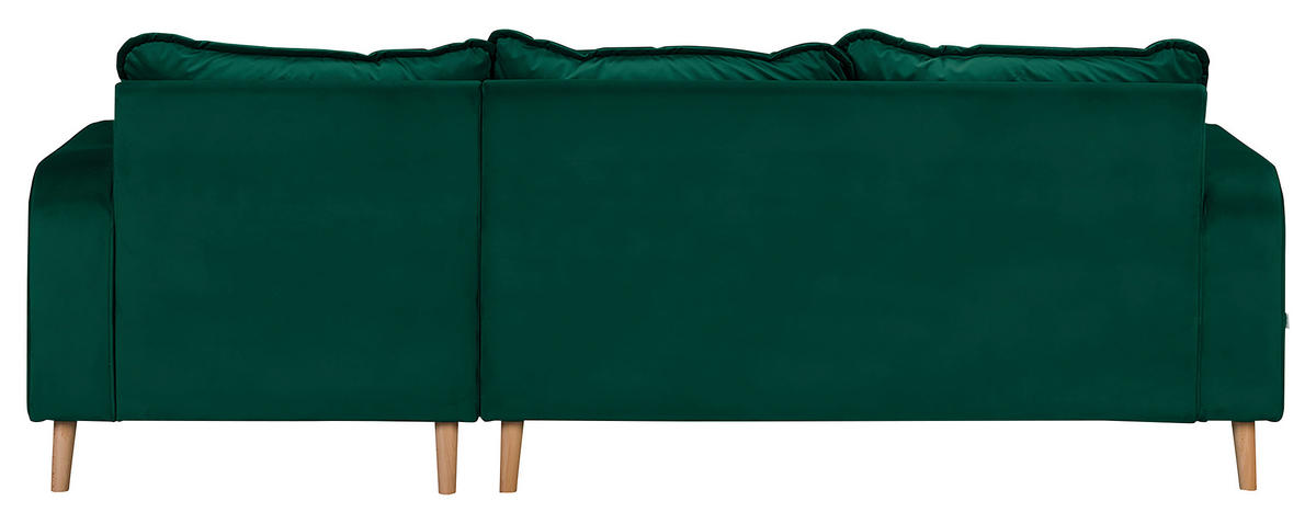 ECKSOFA in Mikrofaser Grün  230/150 cm  - Wengefarben/Grün, Design, Holz/Textil (230/150cm) - Livetastic
