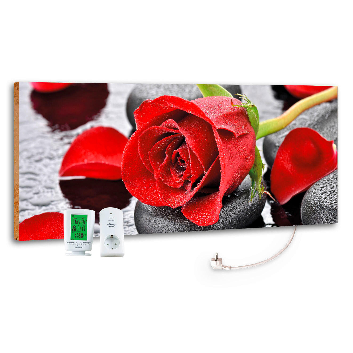INFRAROT-HEIZPANEEL 40/100/2 cm 800 W Red Rose  - MODERN, Stein (40/100/2cm) - marmony