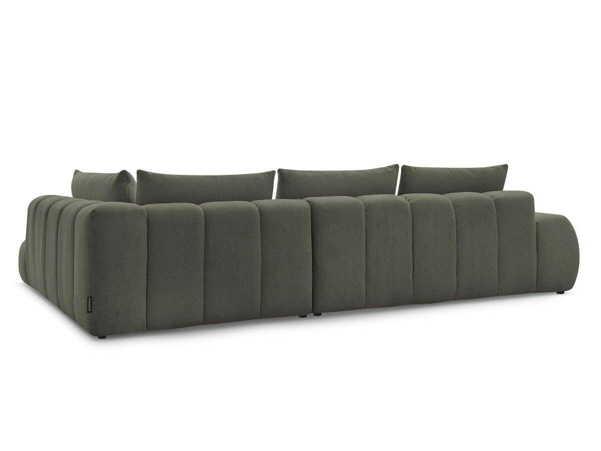 ECKSOFA Ottomane rechts  EVEREST Grün Flachgewebe  - Schwarz/Grün, MODERN, Kunststoff/Textil (352/210cm) - Livetastic