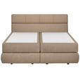 BOXSPRINGBETT 180/200 cm,  in Beige, motorische Verstellbarkeit, Matratzen, H4 + H4 = sehr fest  - Beige/Schwarz, Design, Kunststoff/Textil (180/200cm) - Dieter Knoll