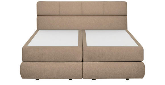 BOXSPRINGBETT 180/200 cm,  in Beige, motorische Verstellbarkeit, Matratzen, H4 + H4 = sehr fest  - Beige/Schwarz, Design, Kunststoff/Textil (180/200cm) - Dieter Knoll