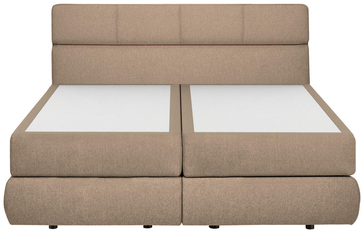 BOXSPRINGBETT 180/200 cm,  in Beige, motorische Verstellbarkeit, Matratzen, H3 + H3 = fest  - Beige/Schwarz, Design, Kunststoff/Textil (180/200cm) - Dieter Knoll