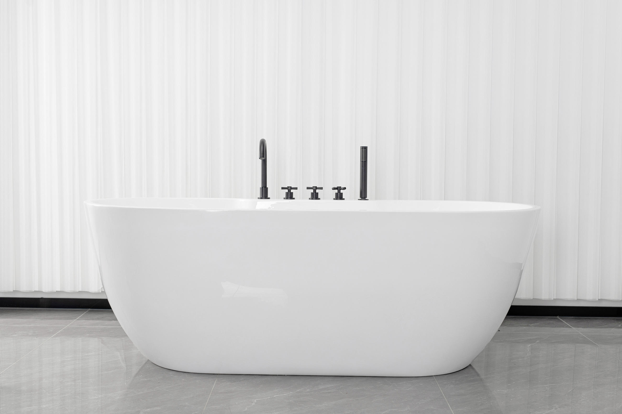 BADEWANNE freistehend  170/75/58 cm  - Weiß, KONVENTIONELL, Kunststoff (170/75/58cm) - Sanotechnik