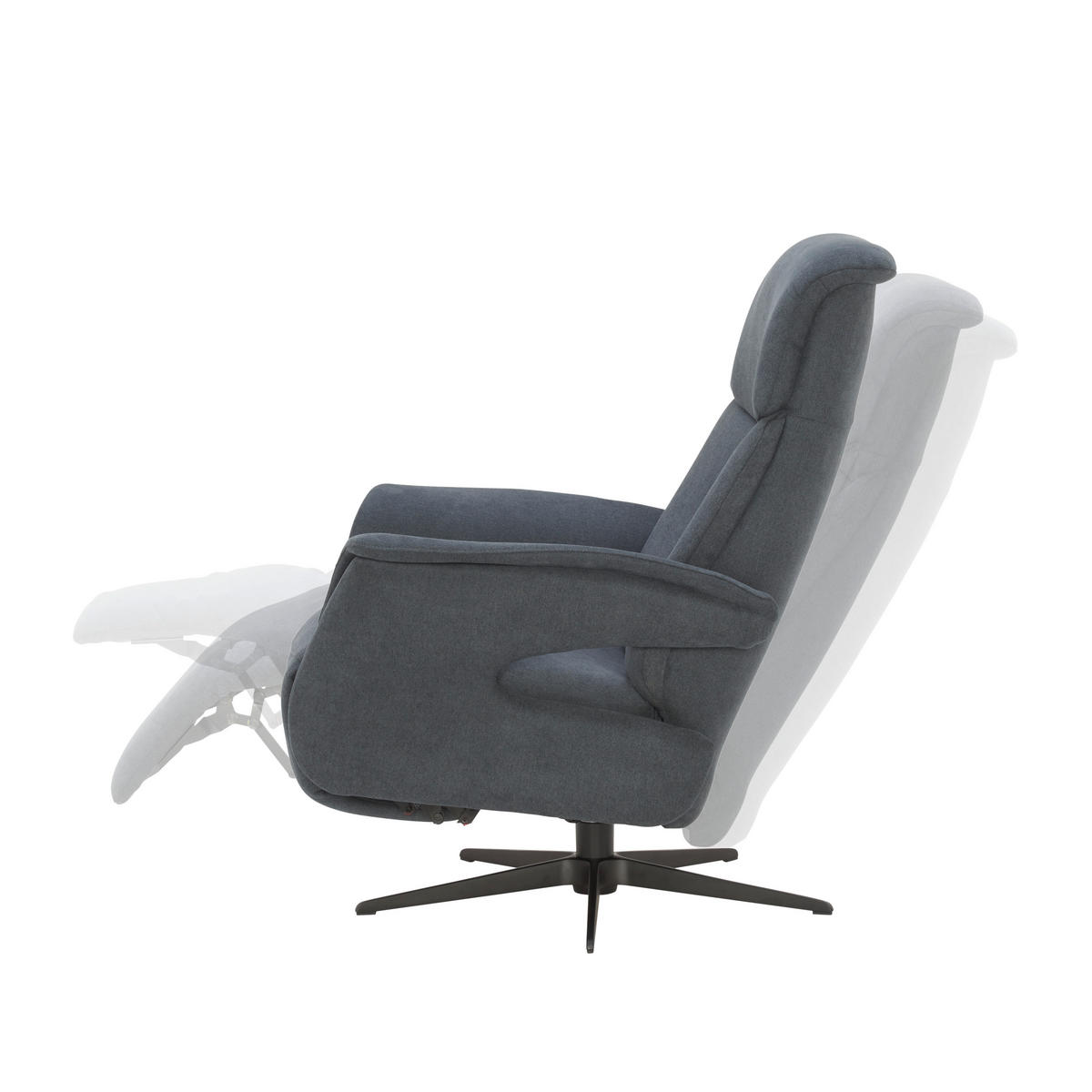 RELAXSESSEL in Textil Anthrazit  - Anthrazit/Schwarz, Design, Textil/Metall (78/101/88cm) - Welnova