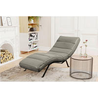 RELAXLIEGE Echtleder Grau  - Schwarz/Grau, Design, Leder/Metall (65/65-95/171cm) - Livetastic