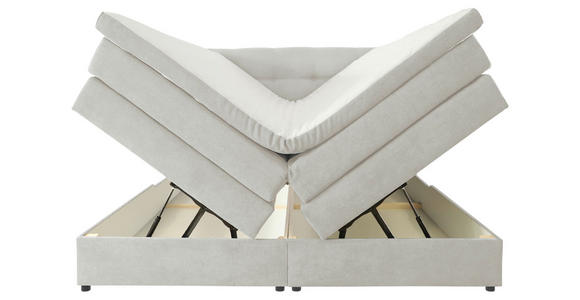BOXSPRINGBETT 160/200 cm in Creme - Creme/Schwarz, KONVENTIONELL, Kunststoff/Textil (160/200cm) - Carryhome