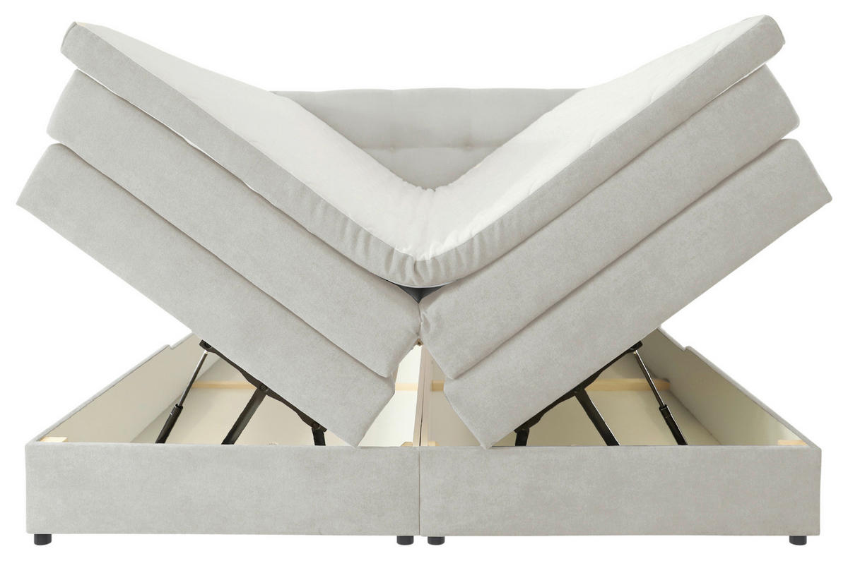 BOXSPRINGBETT 160/200 cm  in Creme  - Creme/Schwarz, Konventionell, Kunststoff/Textil (160/200cm) - Carryhome