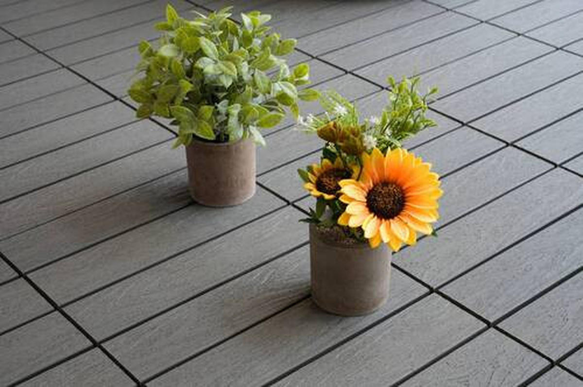 TERRASSENFLIESE 11 Stück  - Grau, KONVENTIONELL, Holzwerkstoff (30/30/2,4cm) - Ambia Garden
