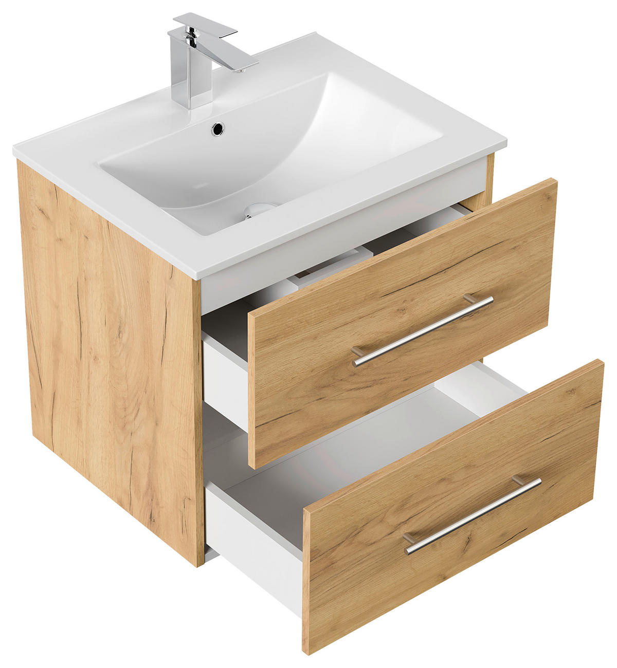 WASCHTISCHKOMBI 61,5 cm  - Eichefarben/Weiß, Basics, Keramik/Holzwerkstoff (61,5cm) - MID.YOU