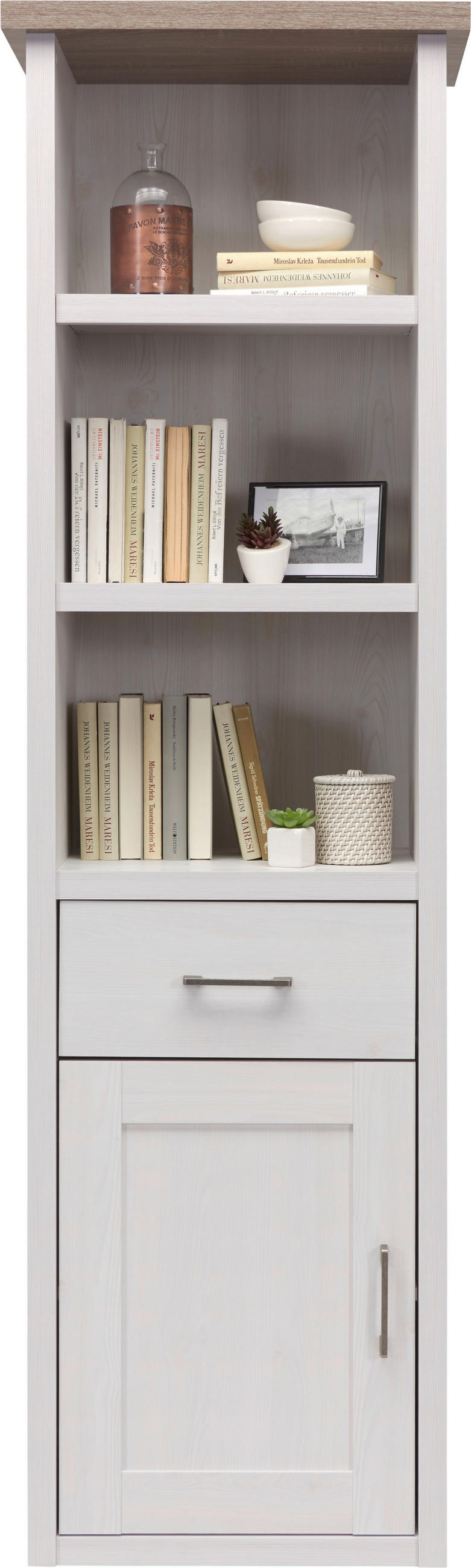 SAMOSTOJEĆI REGAL - bijela/boje grafita, Lifestyle, drvni materijal/metal (60/201/43cm) - Carryhome