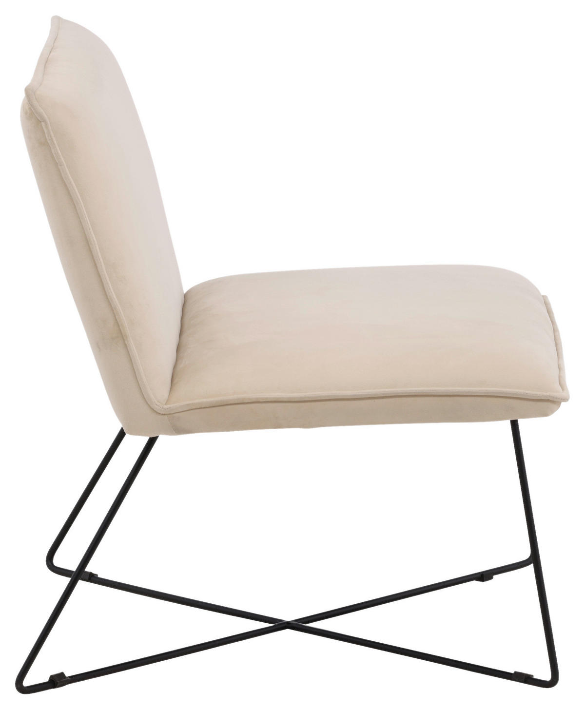 FÅTÖLJ i metall, plast, textil svart, vit  - vit/beige, Design, metall/textil (61,5/82,5/72cm) - Livetastic