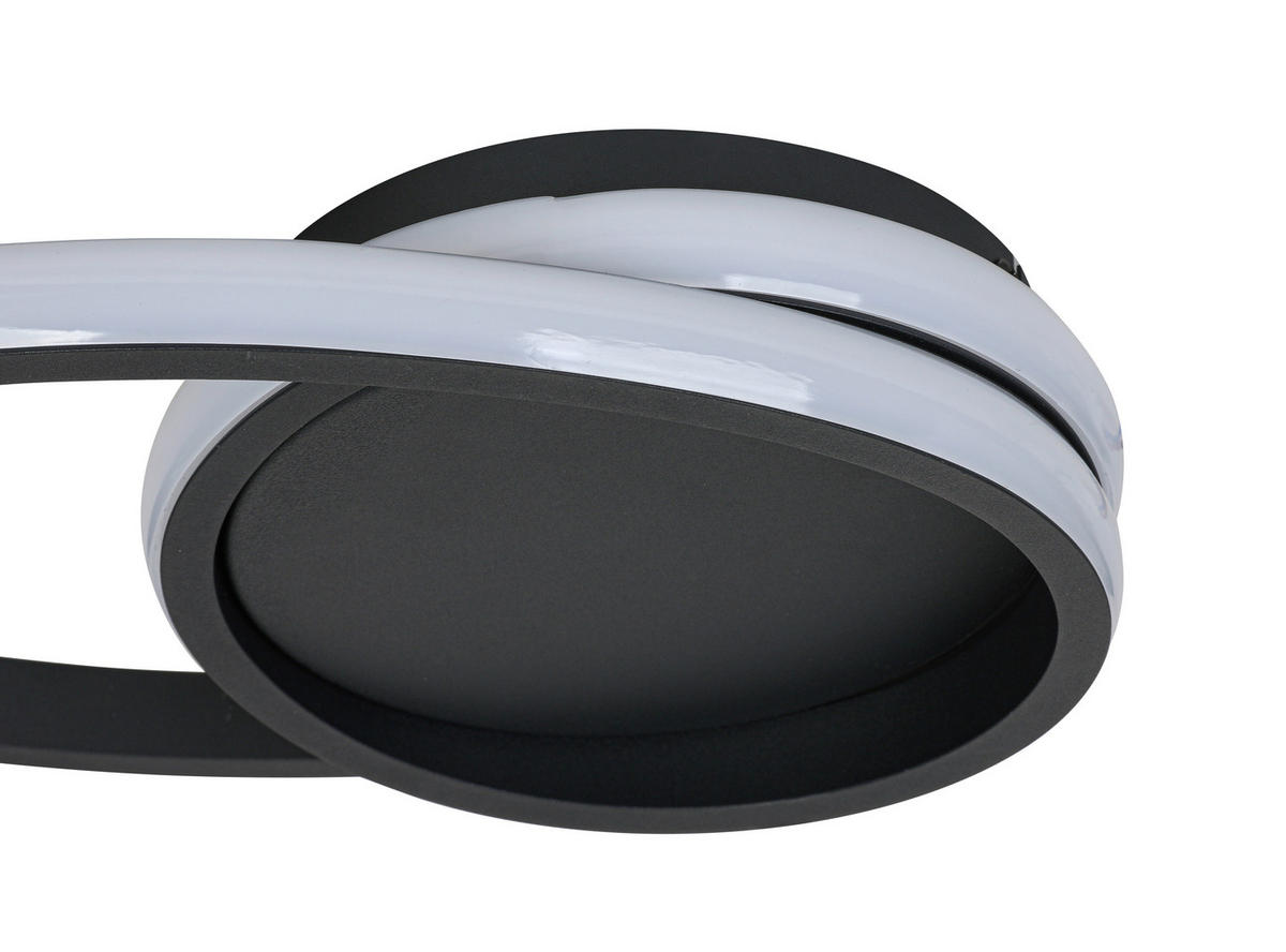 DECKENLEUCHTE 45/8 cm  - Schwarz, Trend, Kunststoff/Metall (45/8cm) - Collett's Monde