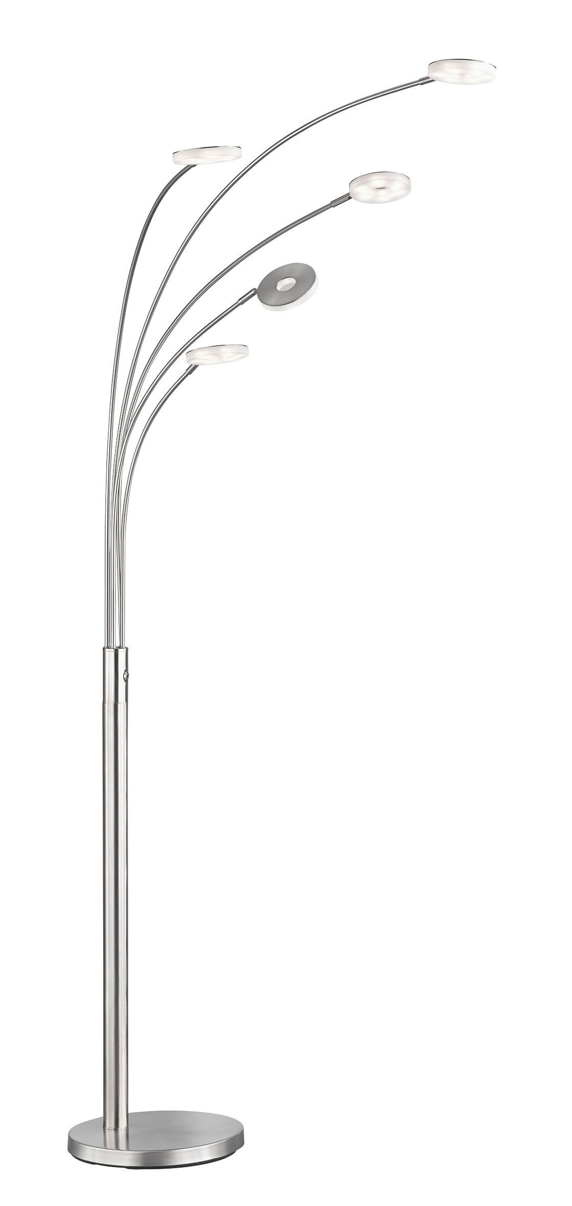 LED-STEHLEUCHTE 79/225 cm - Chromfarben/Nickelfarben, Basics, Glas/Metall (79/225cm)