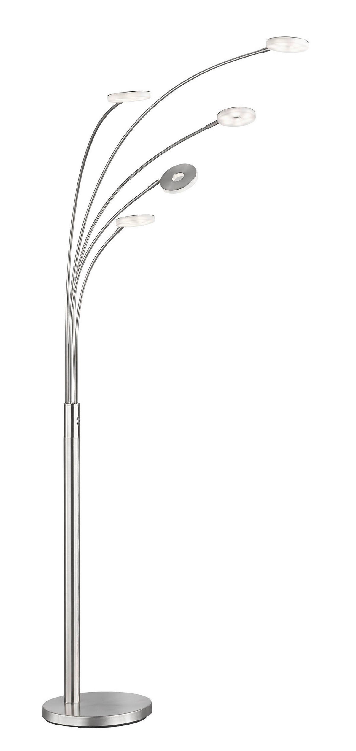 LED-STEHLEUCHTE - Chromfarben/Nickelfarben, Basics, Glas/Metall (79/225cm)