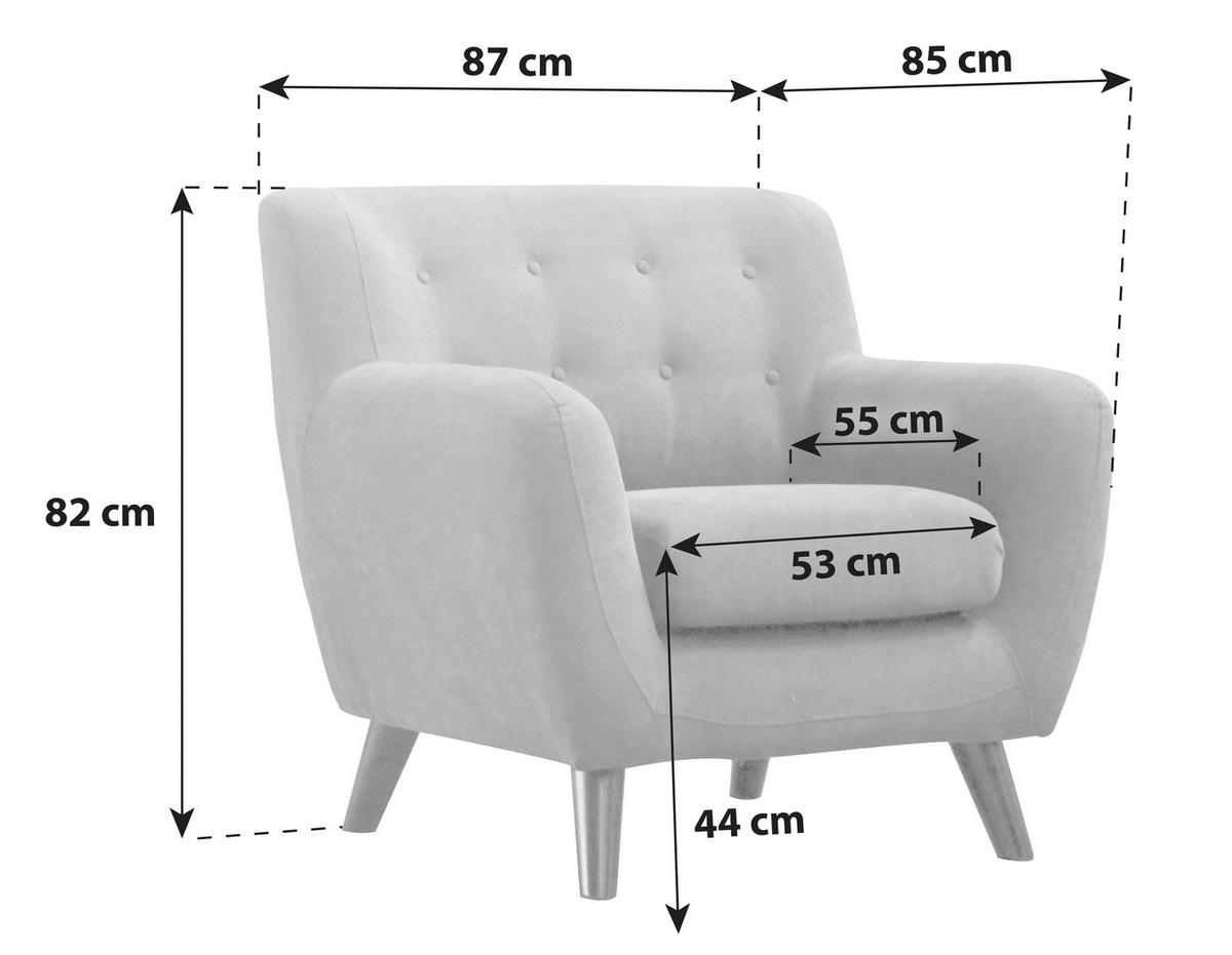 FOTELJA drvo, tekstil  crna, tamno siva   - tamno siva/crna, Moderno, drvo/tekstil (87/82/85cm) - Ti'me